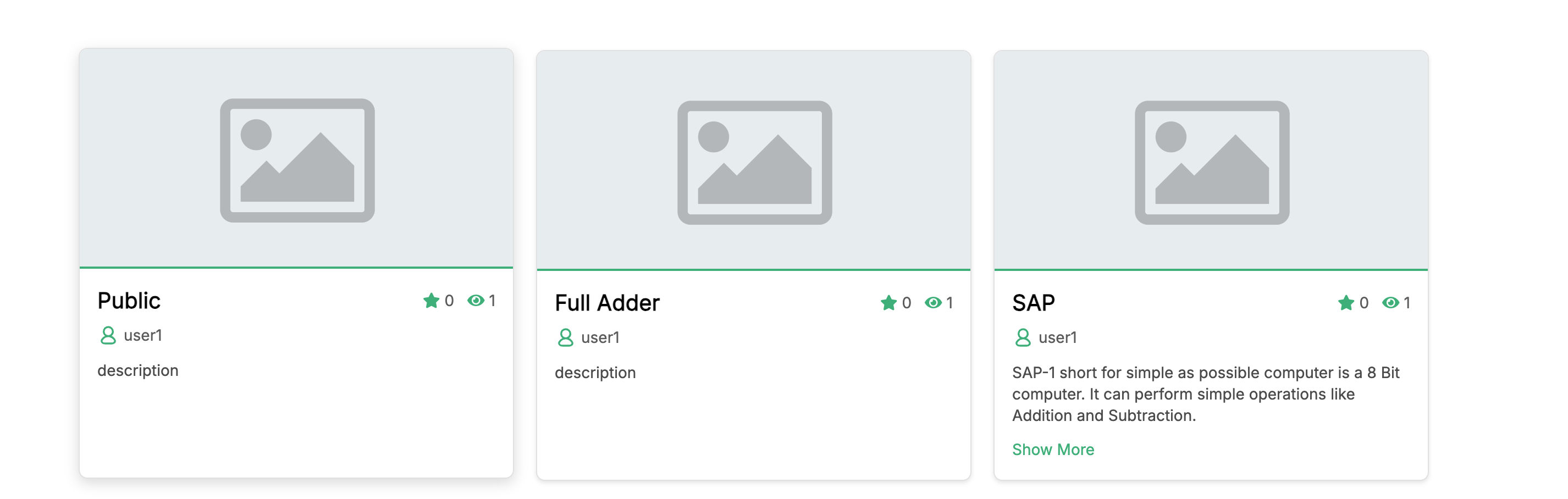 Project Card UI